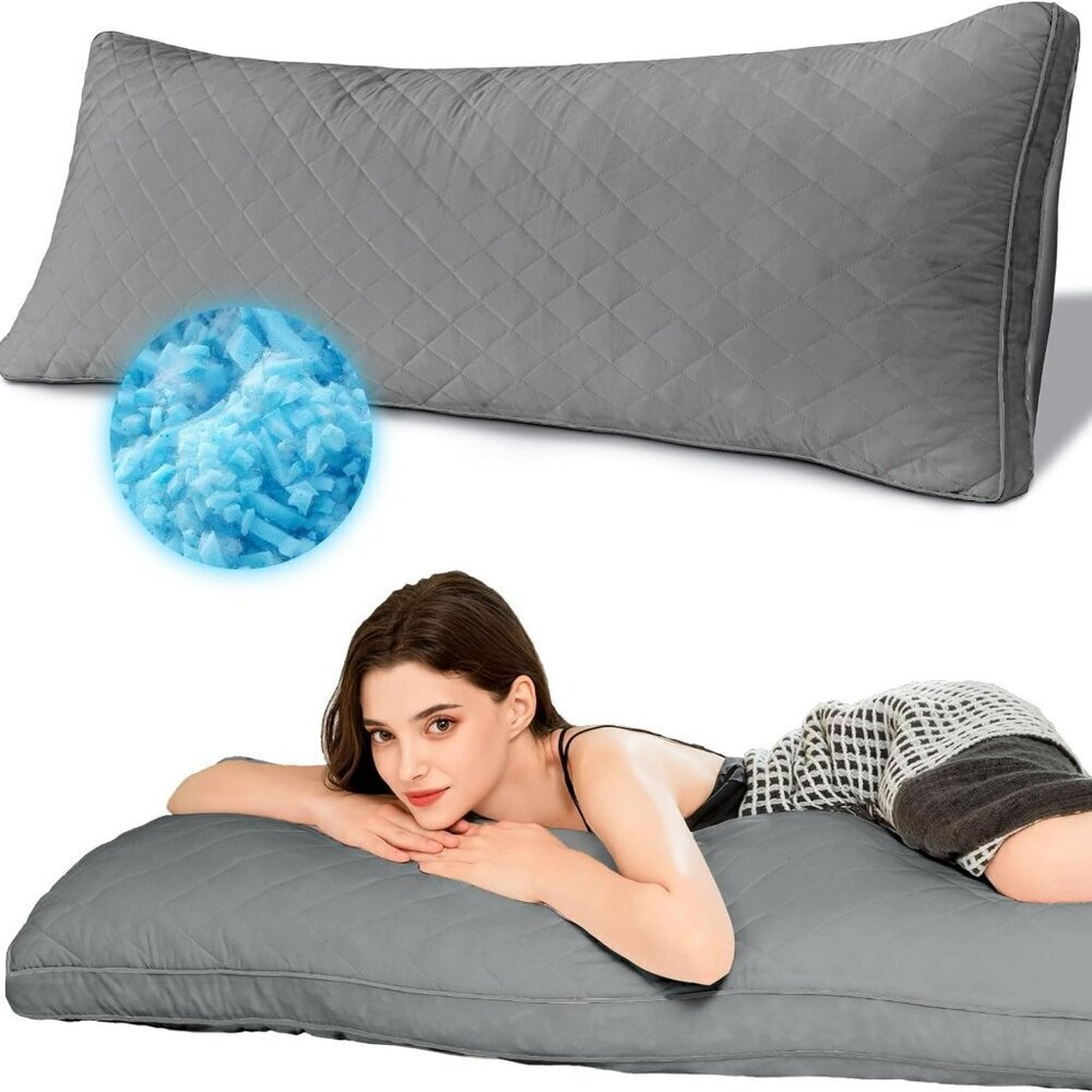 Memory Foam Body Pillow, Full Large Body Pillows for Adults, Firm & Fluffy